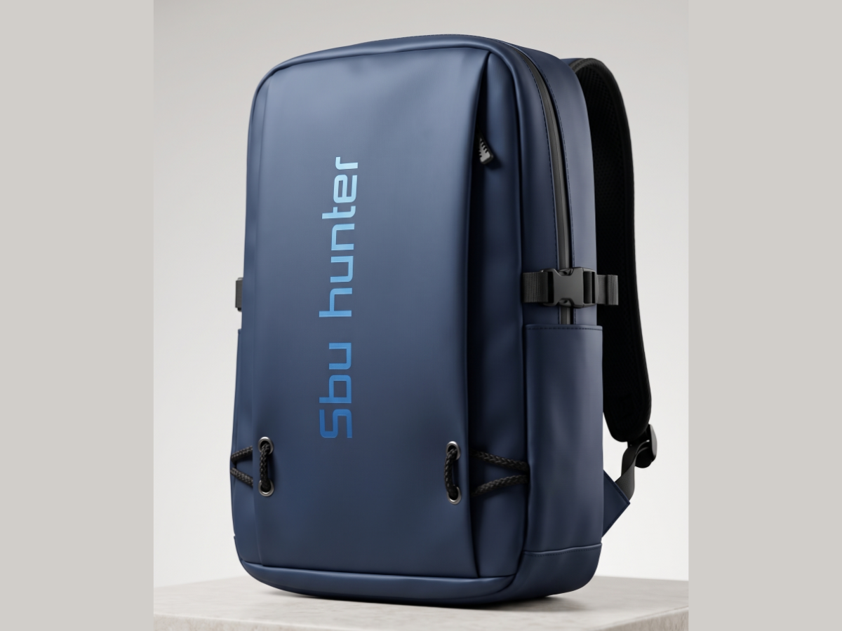 blue steel reinforced laptop backpack Atom Basics ProShield Utility section design includes padded sleeves for multiple devices Travel laptop backpack 15,6